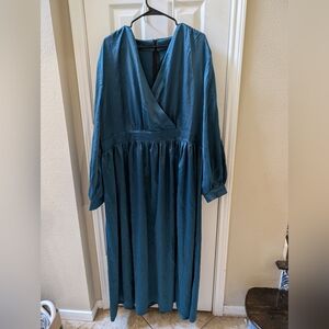 SHEIN Teal Long Sleeve Dress